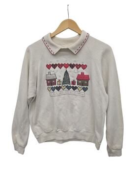 Valerie’s Folk Art Appliqué Vintage Christmas Holiday Sweater Women's Large
